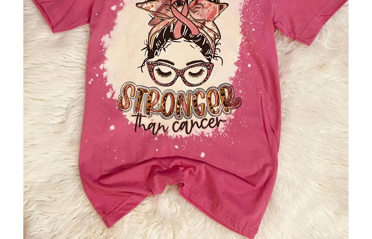 Squishy Faces - Stronger Than Cancer Bleached Tee - Plus