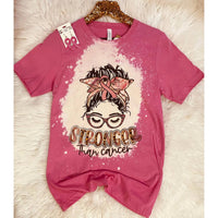 Squishy Faces - Stronger Than Cancer Bleached Tee - Plus