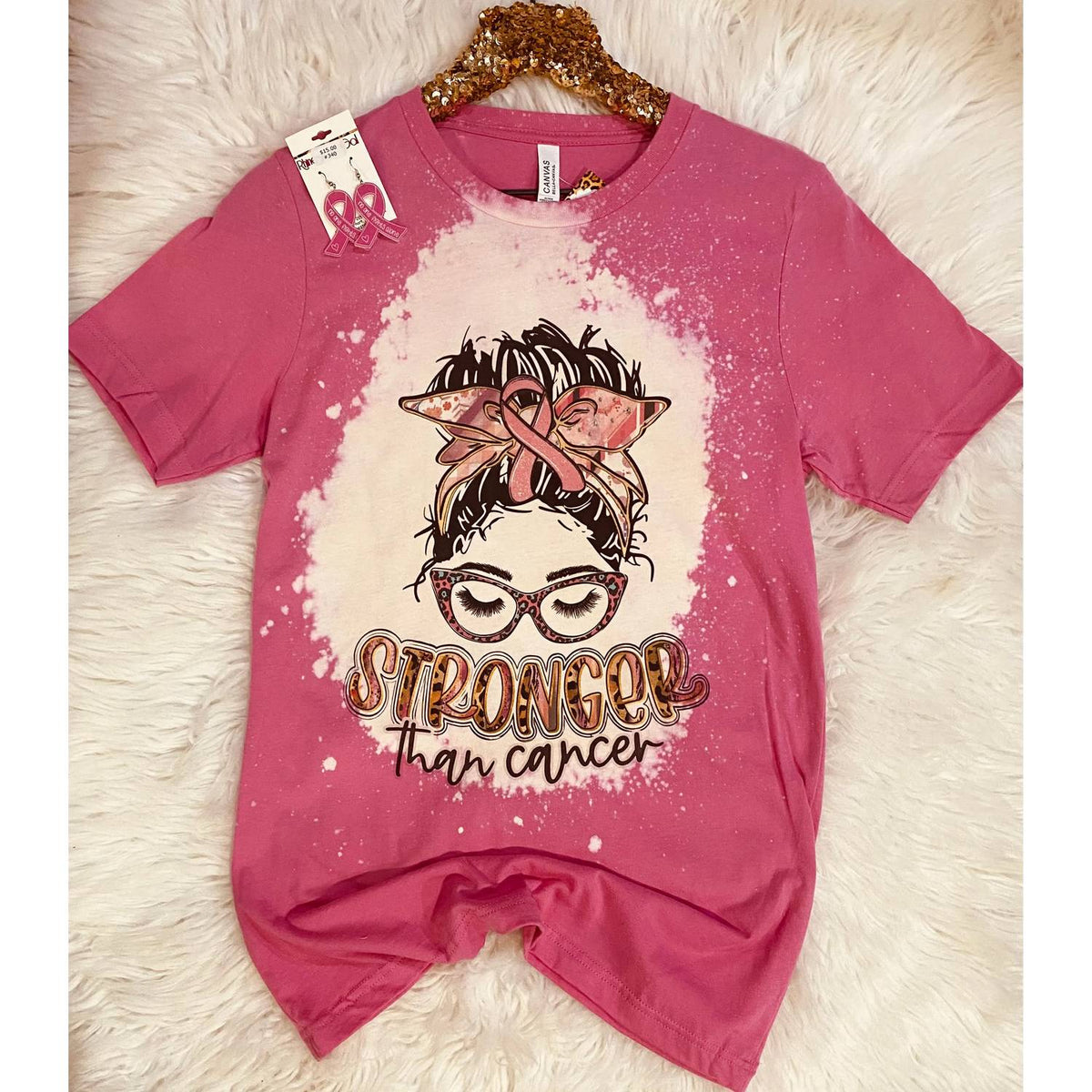 Squishy Faces - Stronger Than Cancer Bleached Tee - Plus