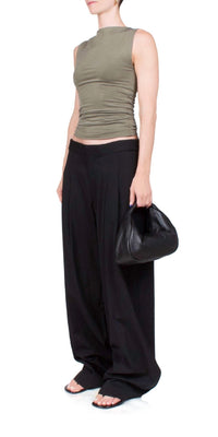 St. Agni - Cupro Jersey Top - clothing - crop - tops - green