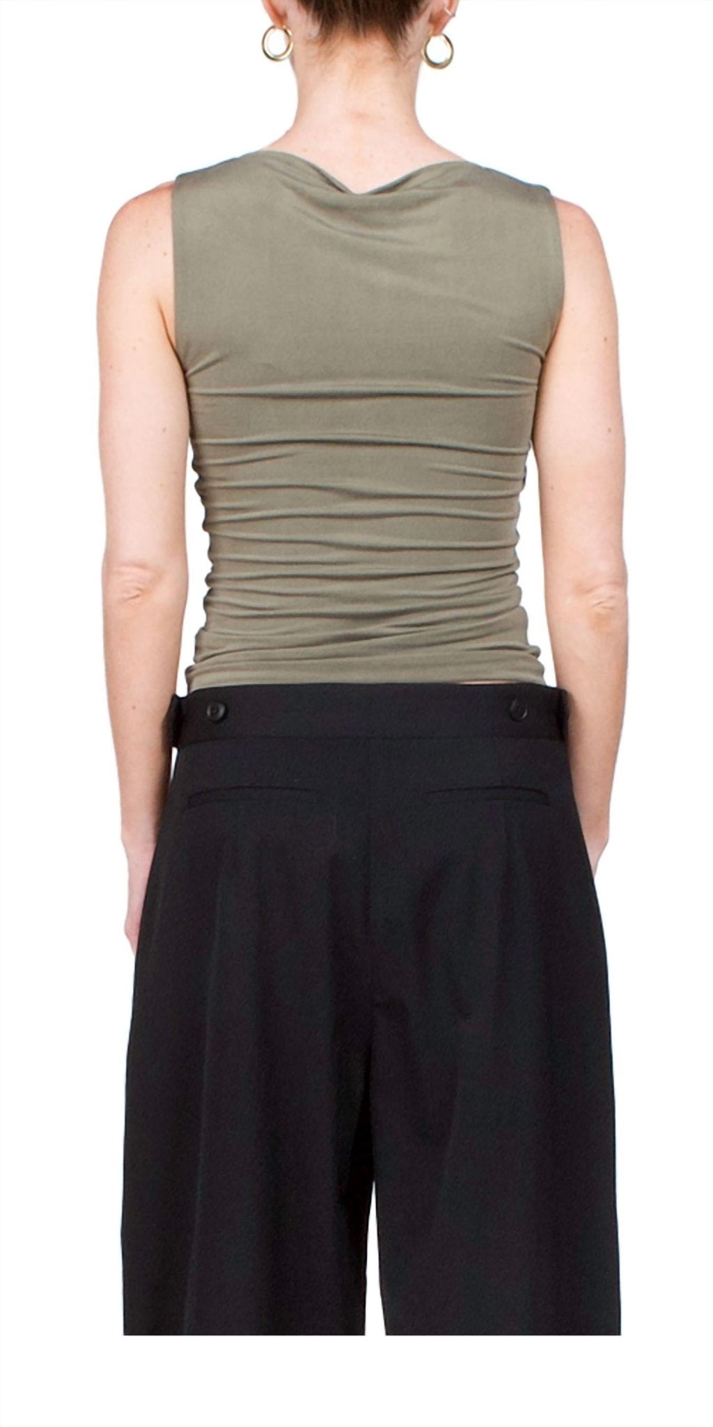 St. Agni - Cupro Jersey Top - clothing - crop - tops - green