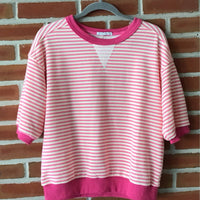 Staccato - Contrast Stripe 3/4 Sleeve Pullover Sweater