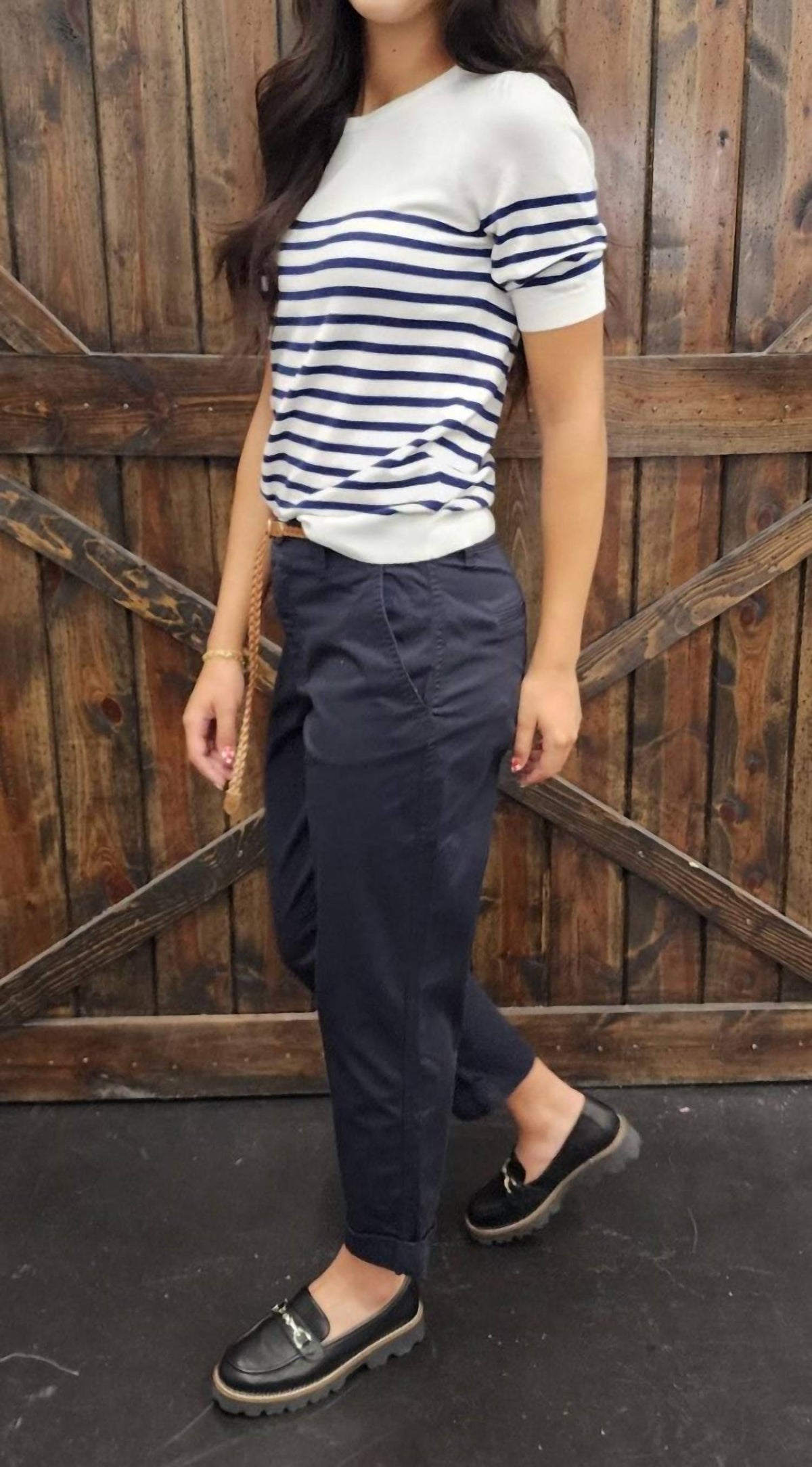 Staccato - Striped Short Sleeve Top