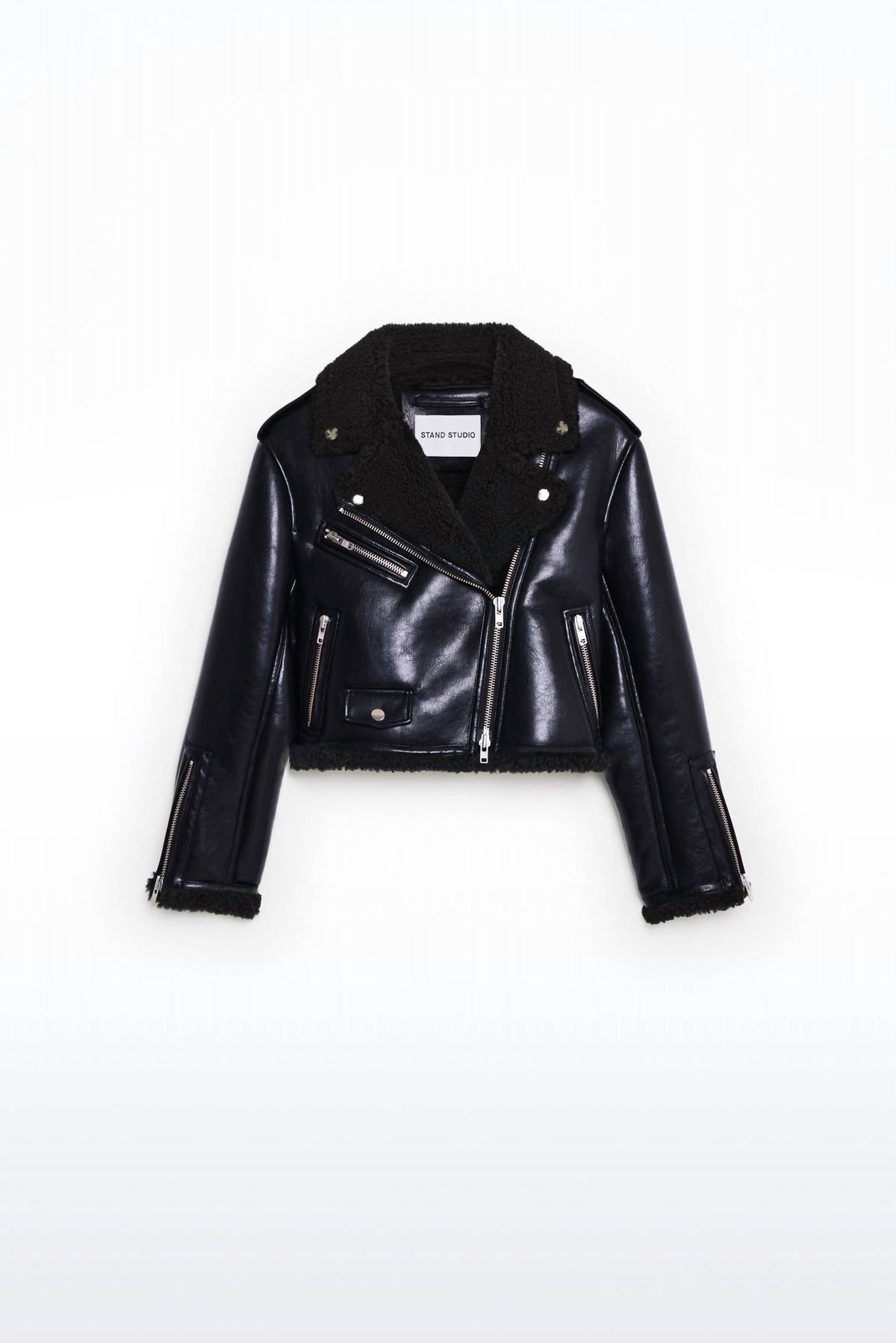 Lillia faux shearling biker jacket