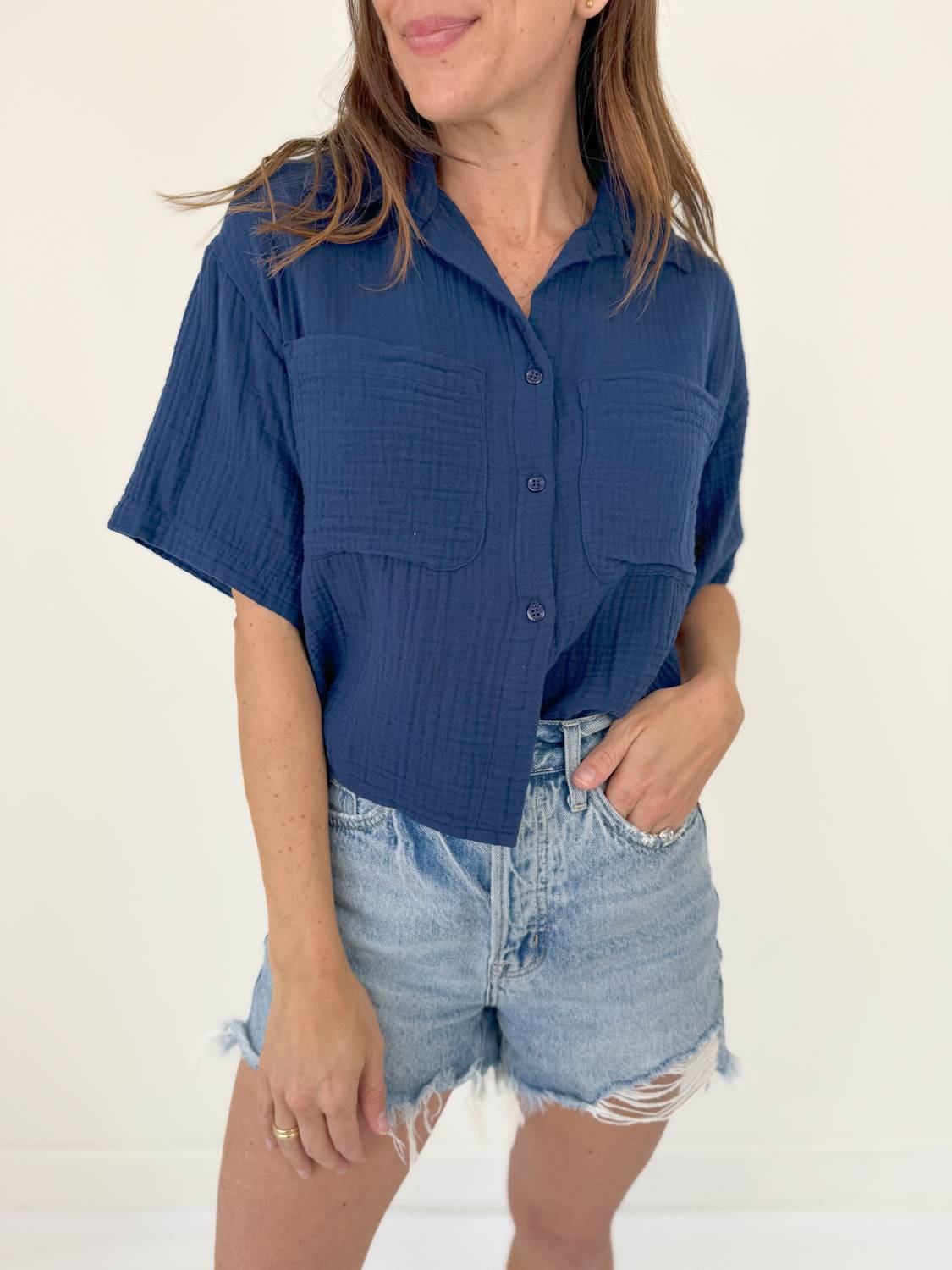 Starkx - Adina Top - blue - button - down - shirts - clothing