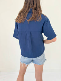 Starkx - Adina Top - blue - button - down - shirts - clothing