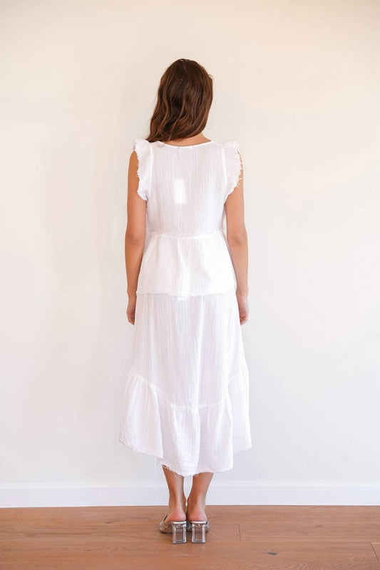 Starkx - Cotton Ruffle Skirt - clothing - cotton - knee - length - skirts