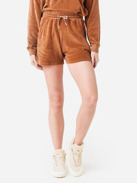 Starkx - Velour Pull On Short - brown - clothing - cotton - blend