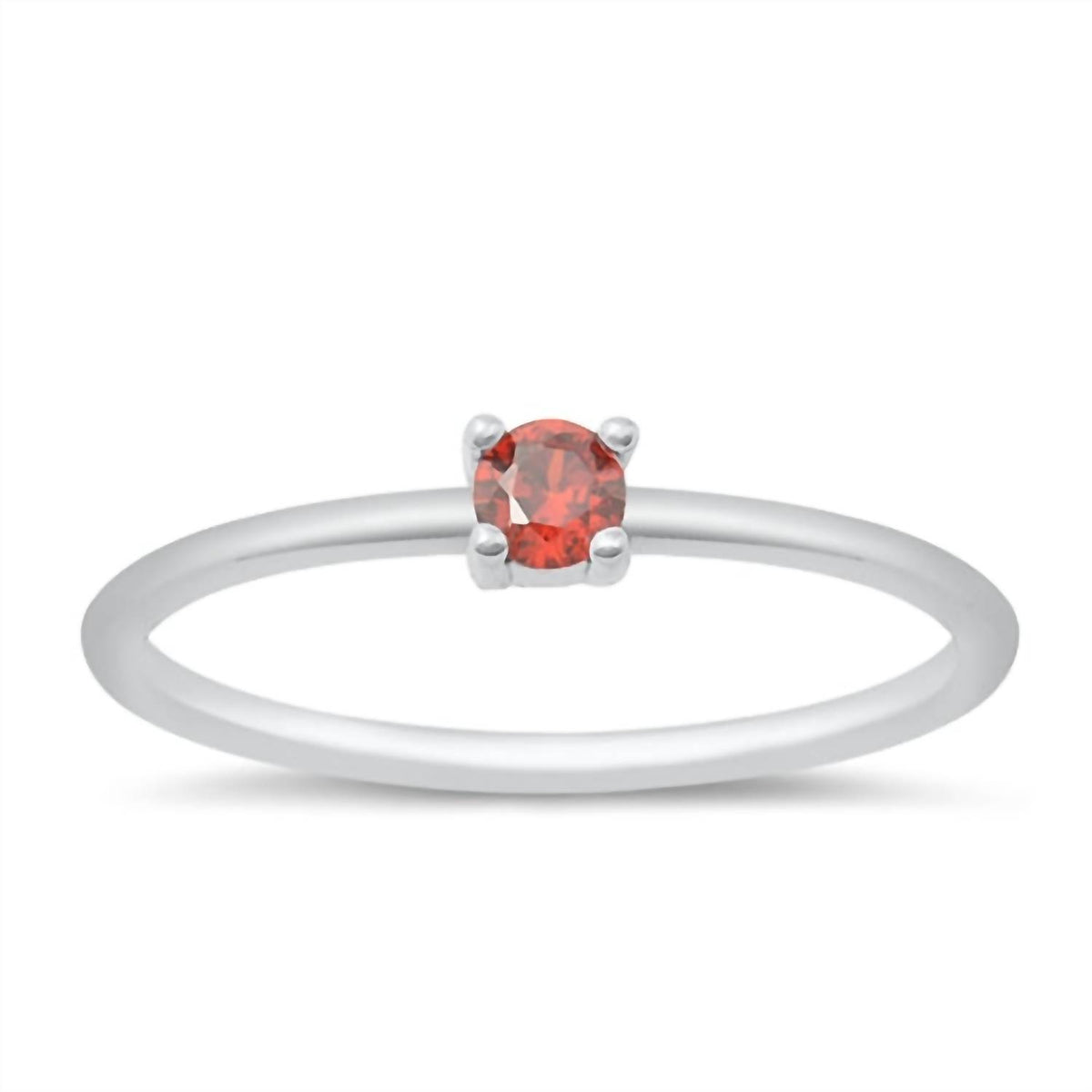 Starlette - Women's Garnet Round Stackable Ring