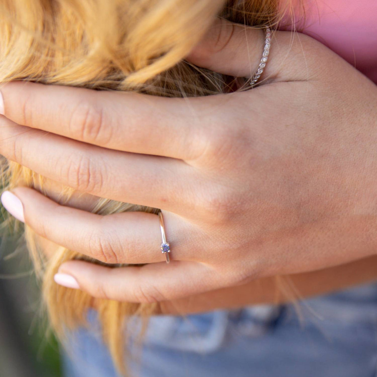 Starlette - Women's Round Cut Stackable Ring