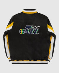 Starter - Men's Utah Jazz Varsity Satin Full Snap Ace Jacket