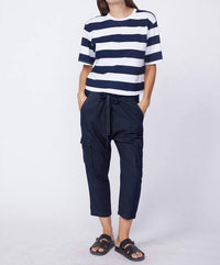 Stateside - Linen Paperbag Cargo Pant - ankle - black - clothing