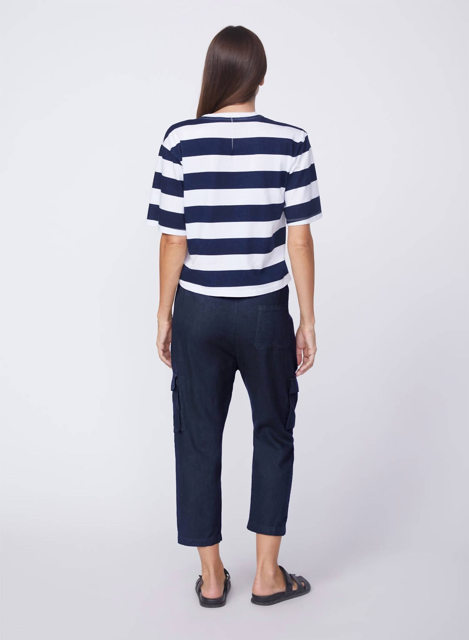 Stateside - Linen Paperbag Cargo Pant - ankle - black - clothing