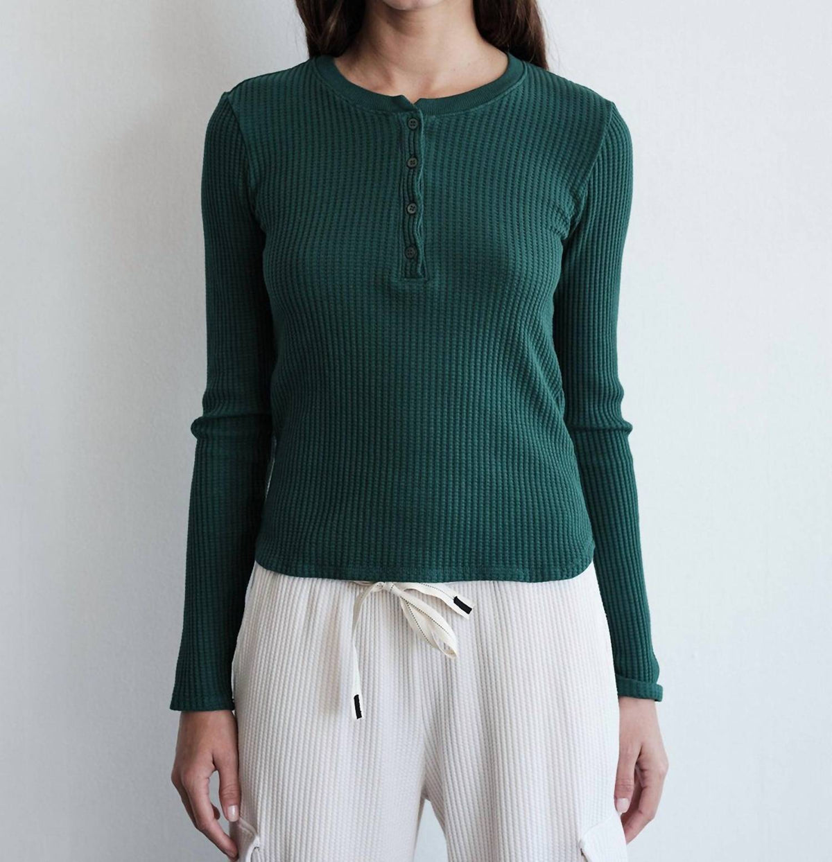Stateside - Luxe Thermal Slim Henley Top