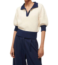 Staud - Altea Sweater - beige - clothing - cotton - blend