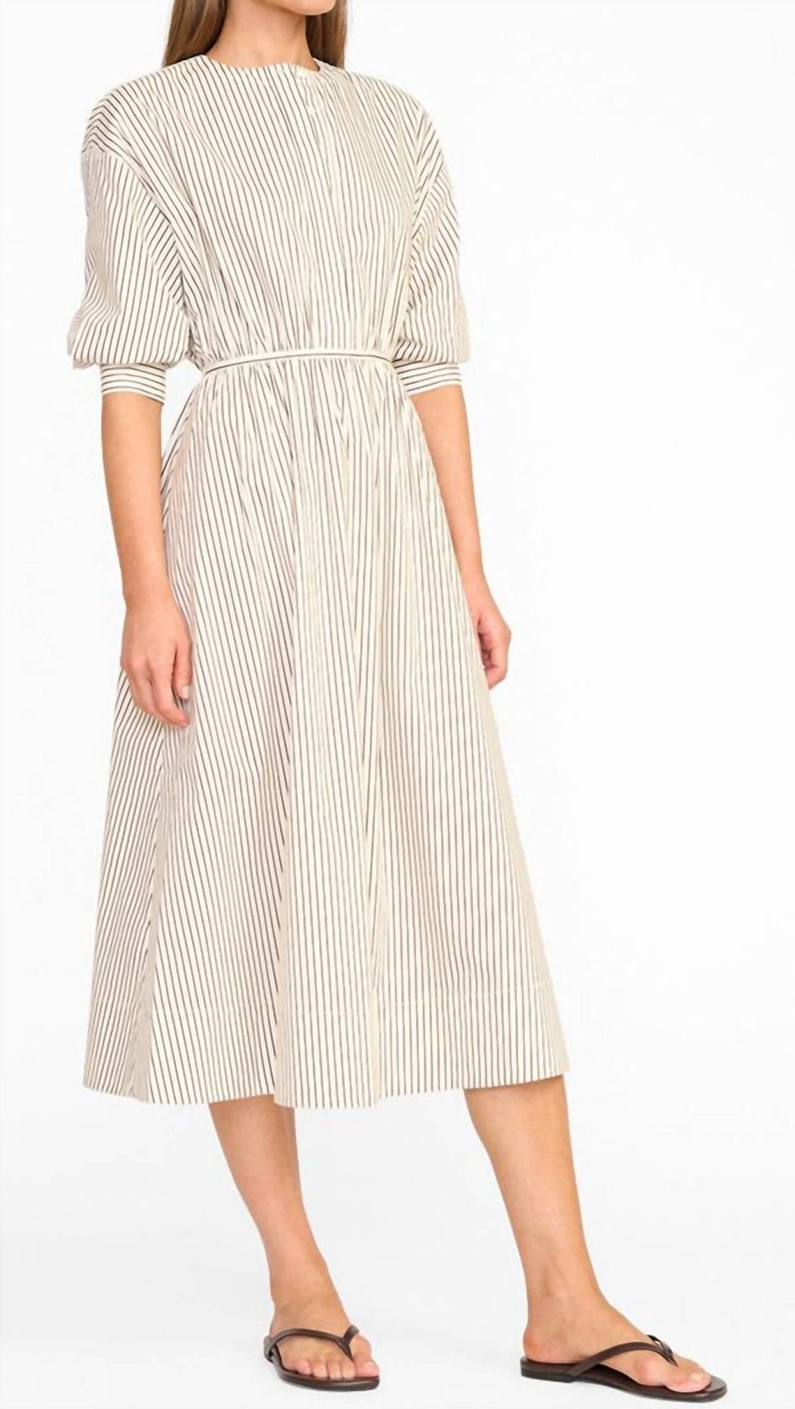 Staud - Cafu Micro Stripe Dress - clothing - cotton - blend - dresses