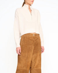 Staud - Cropped Cashmere Sweater - clothing - cotton - cowl