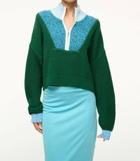 Staud - Cropped Hampton Sweater - clothing - cotton - blend - cowl