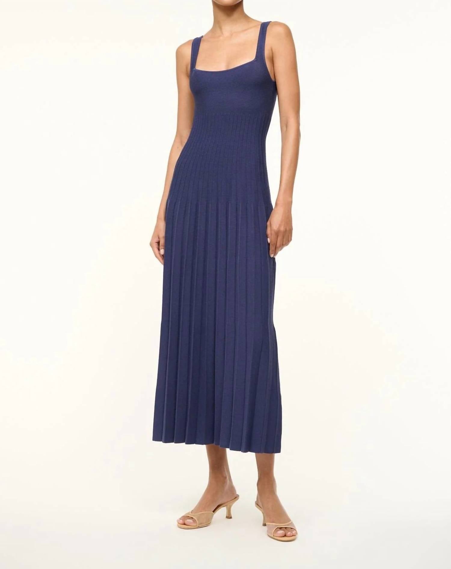 Staud - Ellison Dress - blue - clothing - dresses