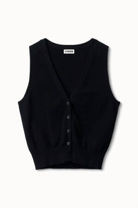 Staud - Ficus Sweater Vest - black - clothing - cotton