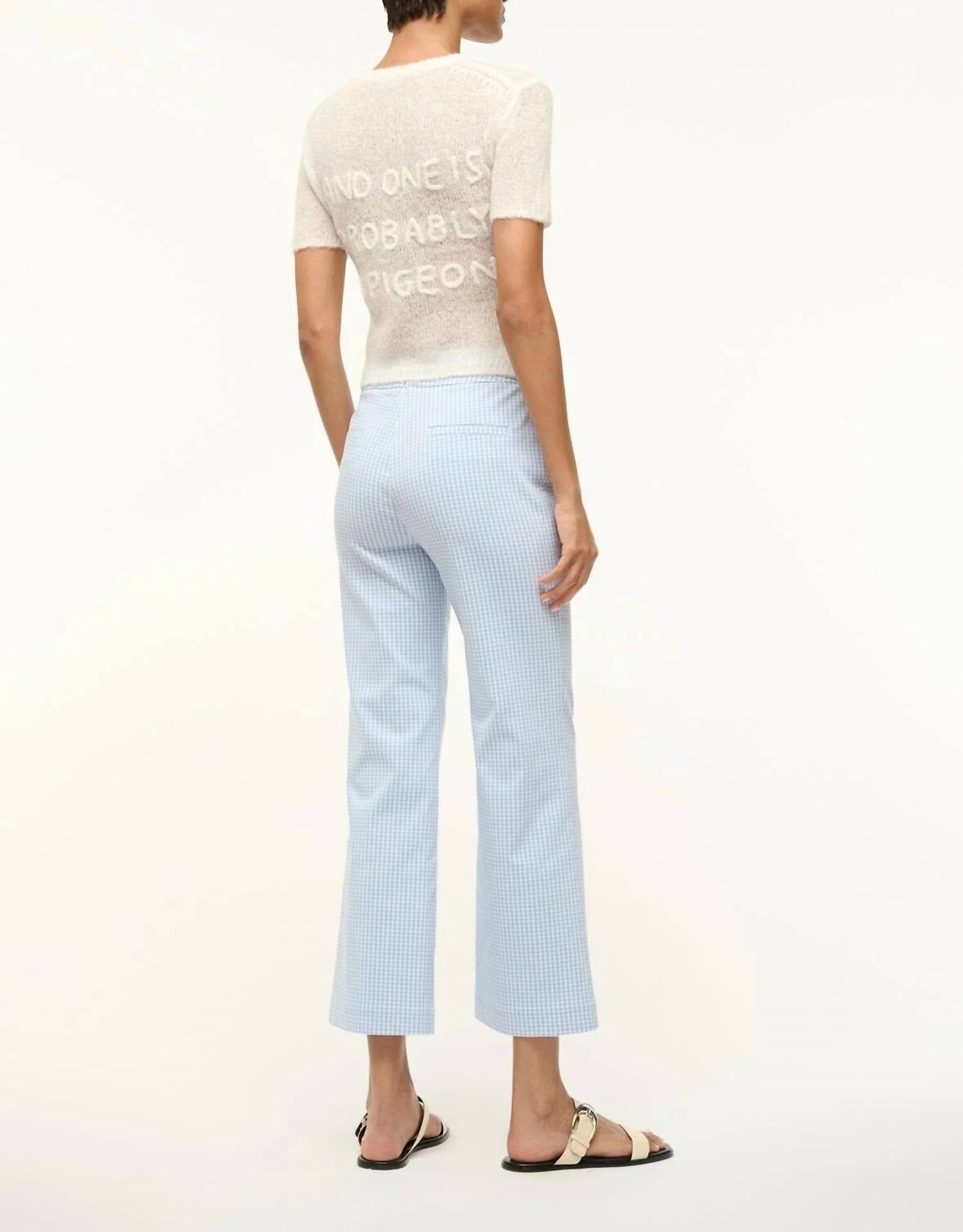 Staud - Knack Pant - blue - boot - cut - clothing