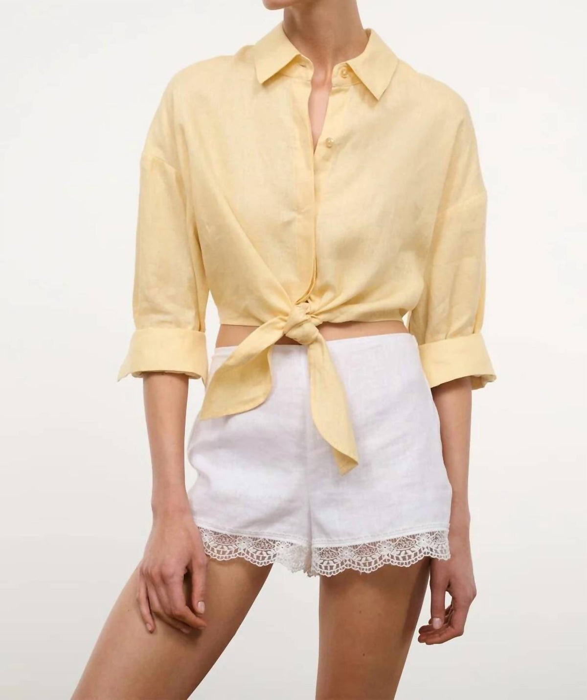 Staud - Lisa Linen Cropped Top
