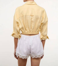 Staud - Lisa Linen Cropped Top