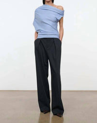 Staud - Mabel Asymmetrical Draped Knit Sweater
