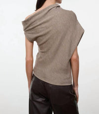 Staud - Mabel Asymmetrical Draped Knit Sweater