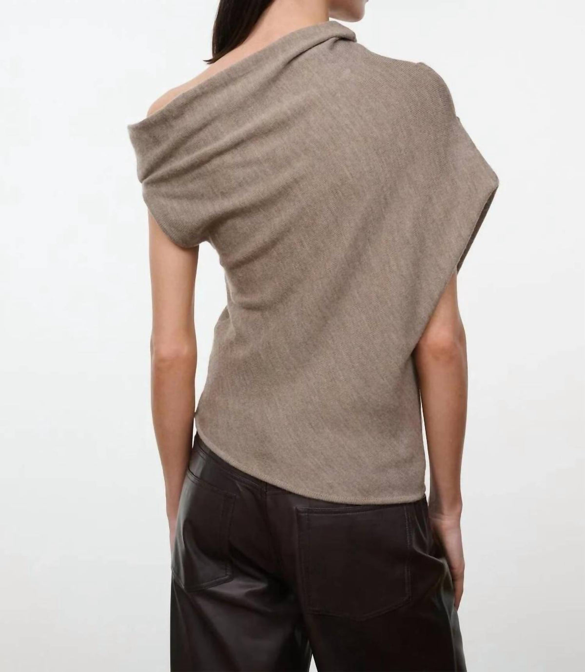 Staud - Mabel Asymmetrical Draped Knit Sweater