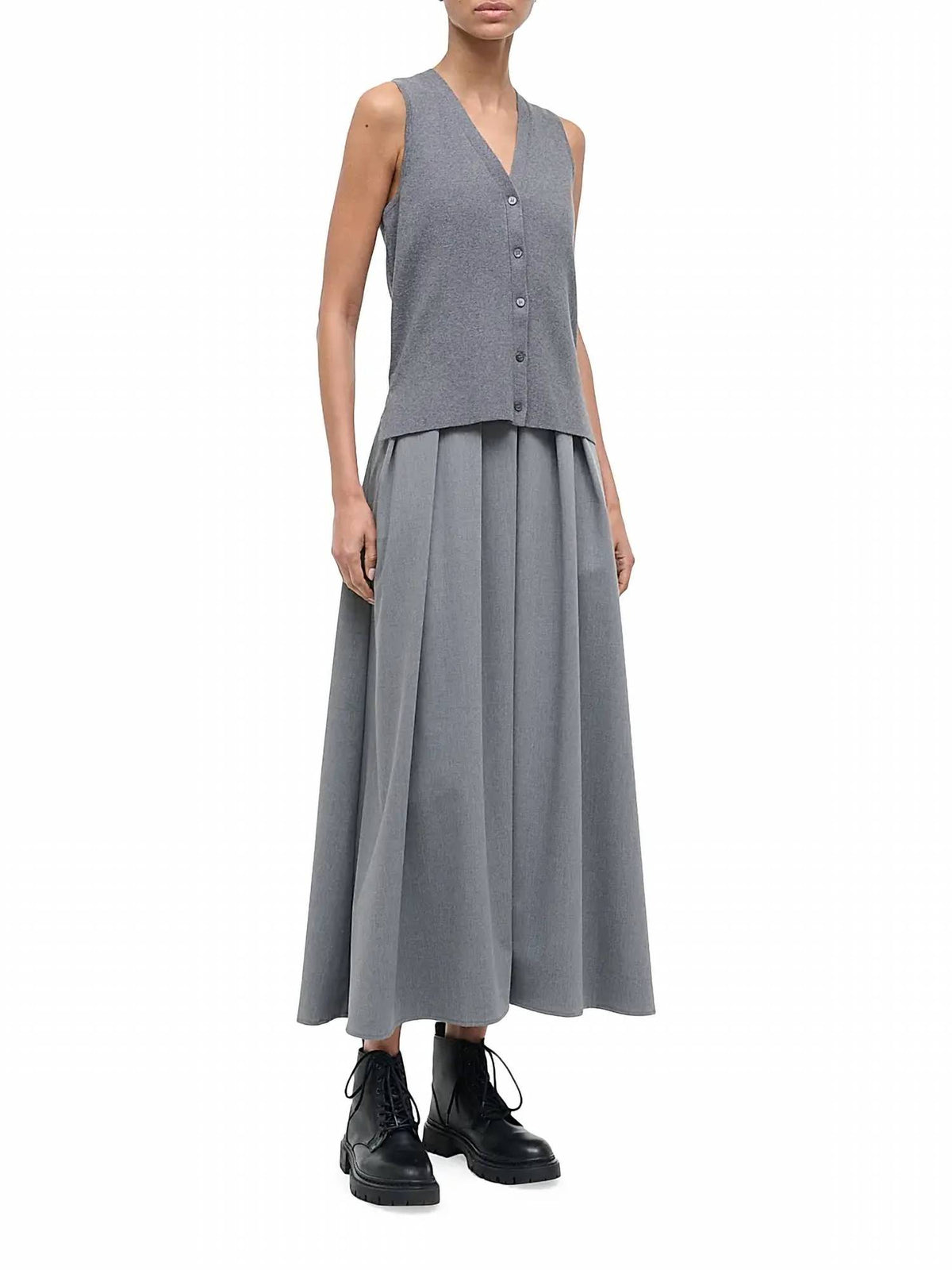 Staud - Madeline Mixed Media Midi Dress