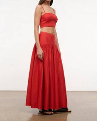 Staud - Procida Linen Midi Skirt