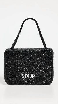 Staud - The Carmen Beaded Box Bag - bags - black - clutches