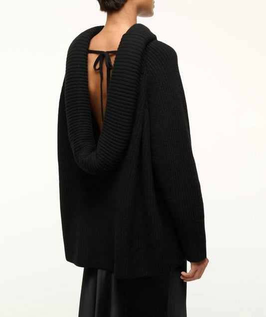 Staud - Waverly Sweater - black - clothing - crew