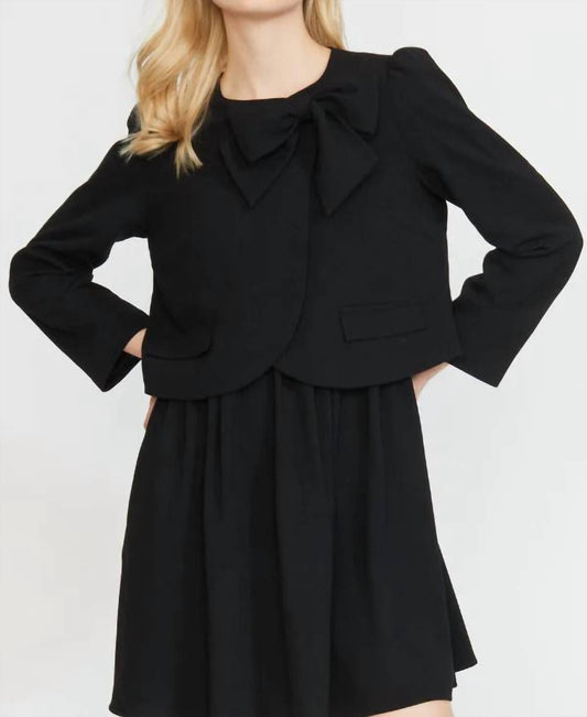 Stellah - Bow Tie Blouse - black - blouses - clothing