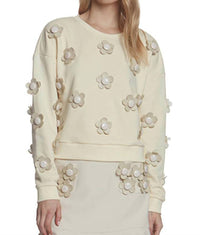Flower Applique Sweatshirt