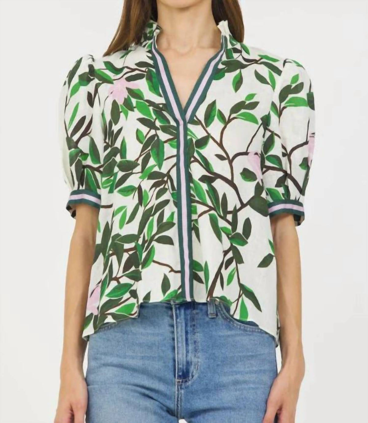 Stellah - Split V Neck Top
