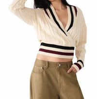 Steve Madden - Addison Cropped Cable-knit Sweater