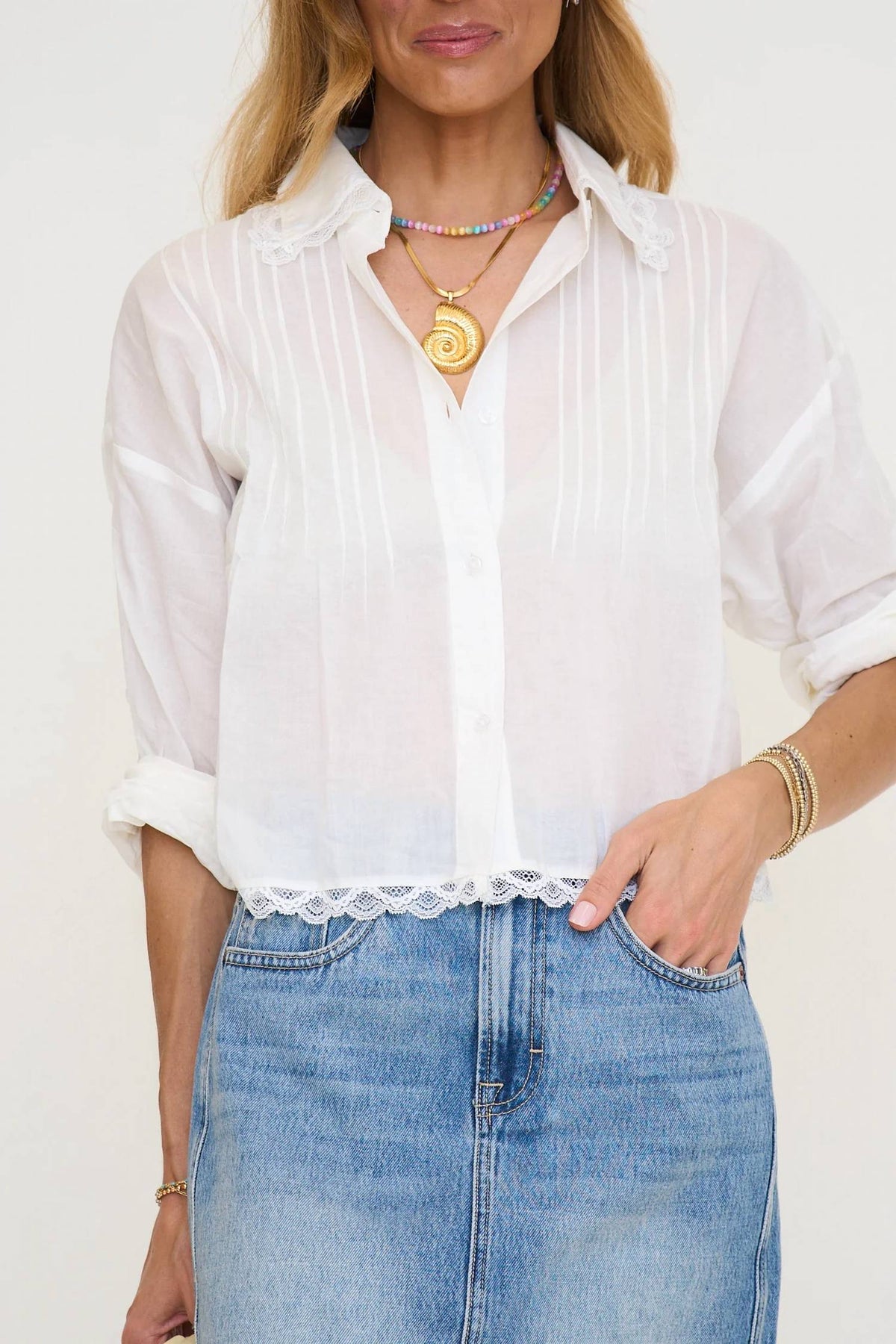 Steve Madden - Delphi Lace Collar Blouse