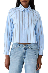 Steve Madden - Tess Stripe Button Up Crop Top