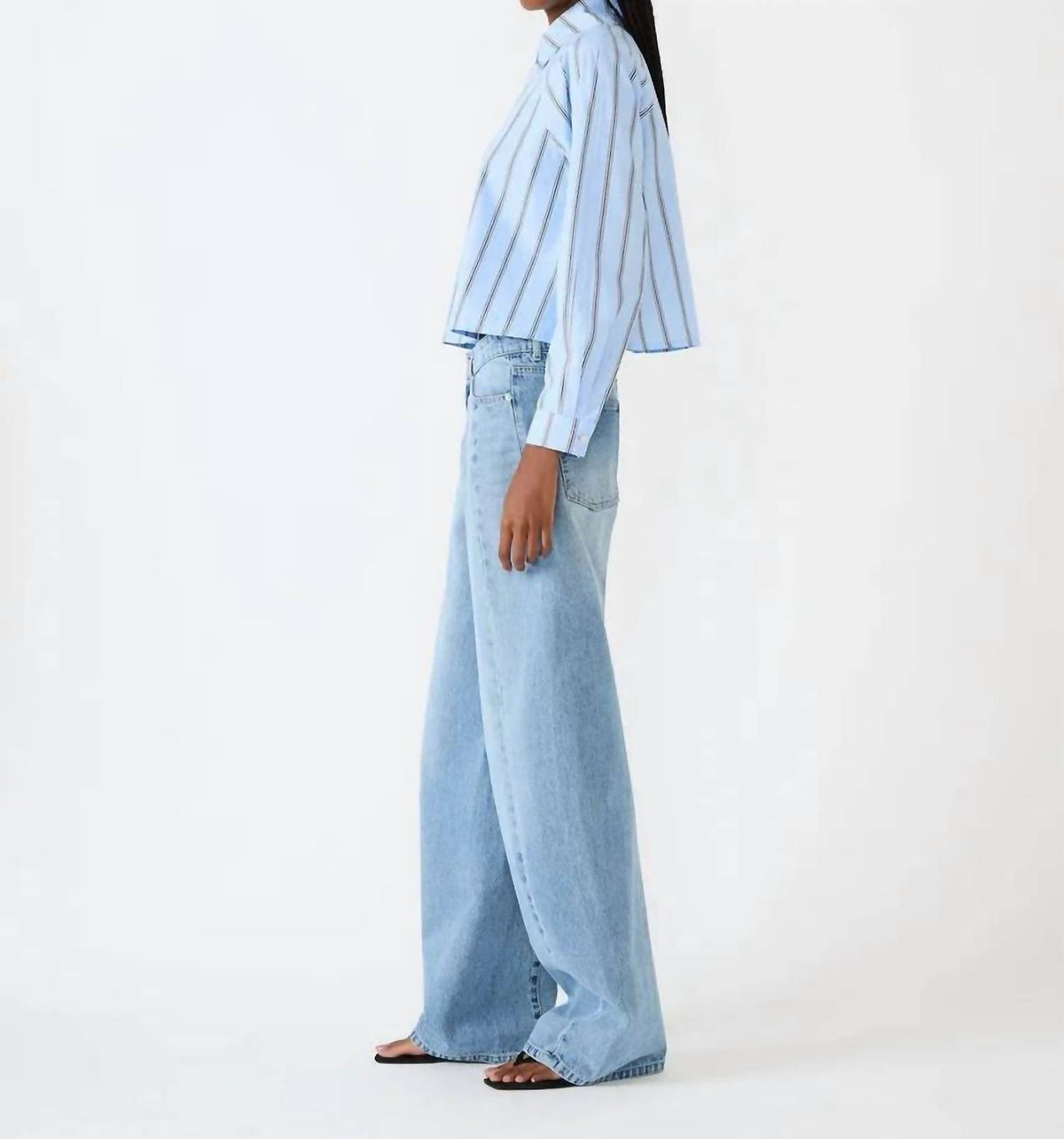 Steve Madden - Tess Stripe Button Up Crop Top