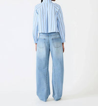 Steve Madden - Tess Stripe Button Up Crop Top