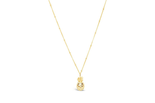 Stia - Women's By The Sea Pavé Pineapple Necklace - gold - jewelry - necklaces
