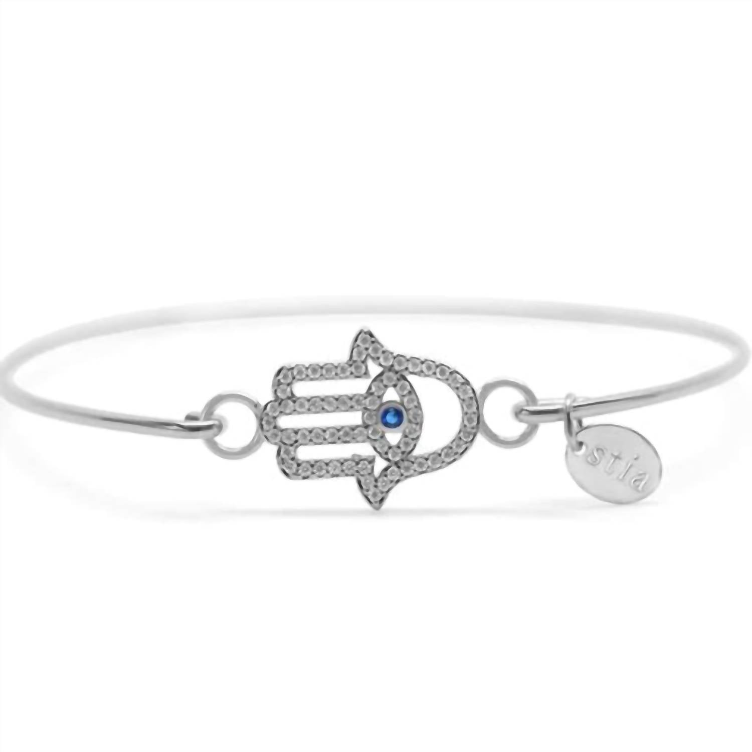 Stia - Women's Pave Icon Hamsa Eye Bracelets - bracelets - jewelry - silver