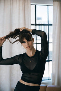 Stillwater - Mesh Crop Long Sleeve Top
