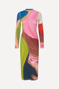 Stine Goya - Pullover Long Sleeve Dress - clothing - dresses - midi