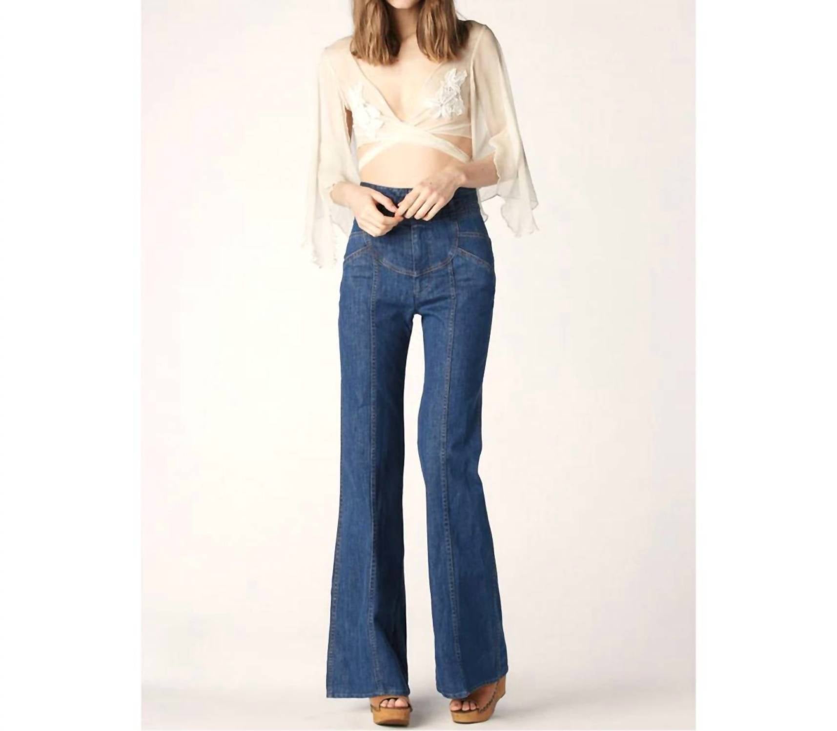 Stoned Immaculate - Stoni D2001 Bell Bottom Jean - blue - clothing - cotton - blend