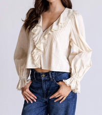 Storia - Adhara Ruffle V-neck Blouse