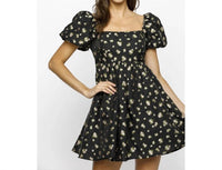 Storia - Embroidered Rose Print Dress