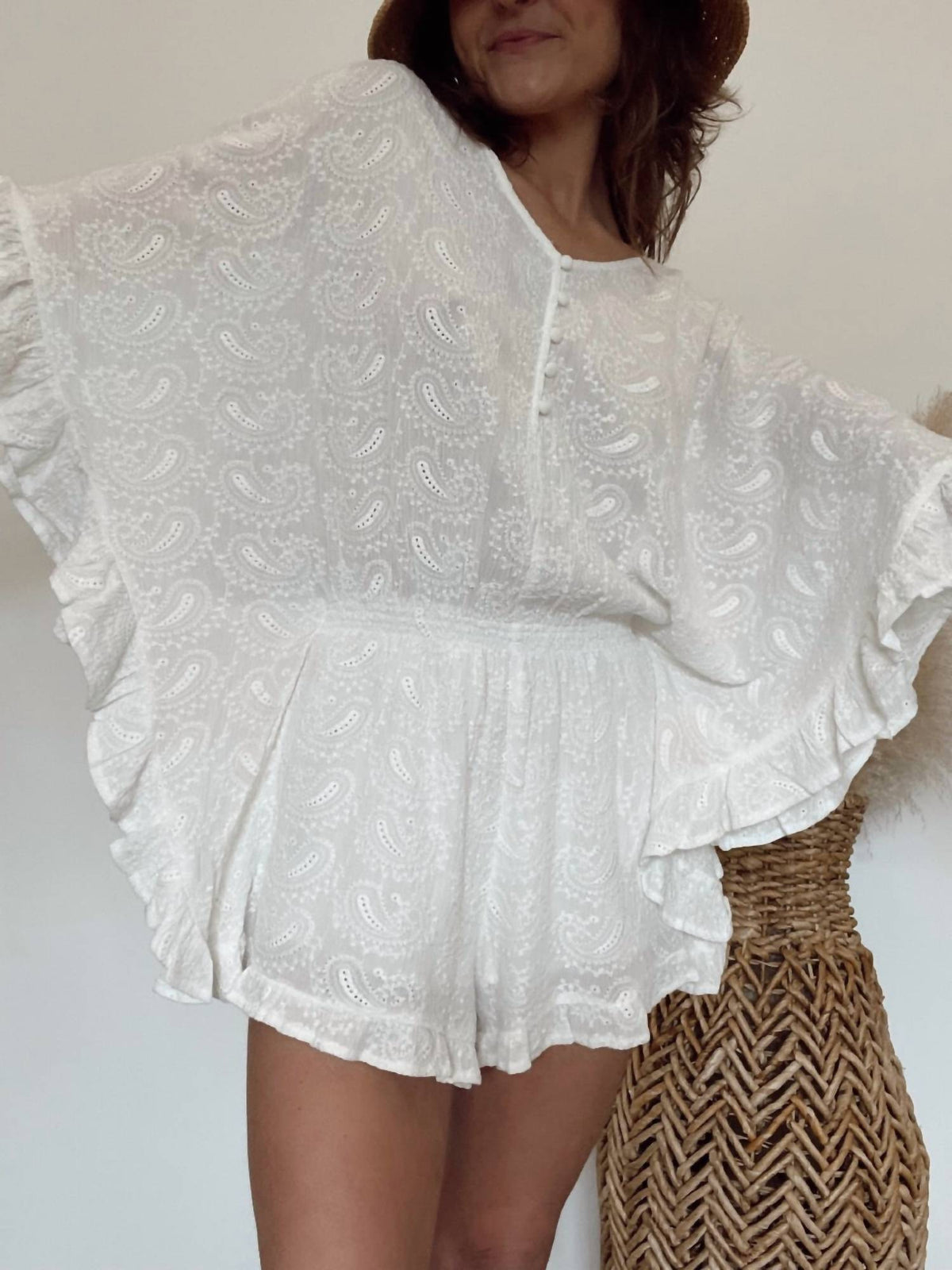 Storia - Essen Paisley Pattern Eyelet Romper